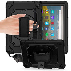 360 Degree Rotation Turntable Contrast Color Robot Shockproof Silicone + PC Protective Case with Holder, For Amazon Kindle Fire HD 8 2020, For Samsung Tab A 8.0 (2019)/T290