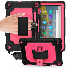 360 Degree Rotation Turntable Contrast Color Robot Shockproof Silicone + PC Protective Case with Holder, For Amazon Kindle Fire HD 8 2020, For Samsung Tab A 8.0 (2019)/T290
