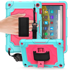 360 Degree Rotation Turntable Contrast Color Robot Shockproof Silicone + PC Protective Case with Holder, For Amazon Kindle Fire HD 8 2020, For Samsung Tab A 8.0 (2019)/T290