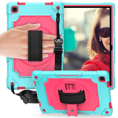 360 Degree Rotation Turntable Contrast Color Robot Shockproof Silicone + PC Protective Case with Holder, For Samsung Galaxy Tab A7 10.4 (2020)/T500, For Samsung Galaxy Tab A 10.1 (2019)/T515