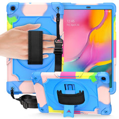 360 Degree Rotation Turntable Contrast Color Robot Shockproof Silicone + PC Protective Case with Holder, For Samsung Galaxy Tab A7 10.4 (2020)/T500, For Samsung Galaxy Tab A 10.1 (2019)/T515