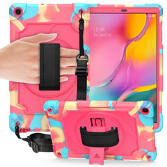 360 Degree Rotation Turntable Contrast Color Robot Shockproof Silicone + PC Protective Case with Holder, For Samsung Galaxy Tab A7 10.4 (2020)/T500, For Samsung Galaxy Tab A 10.1 (2019)/T515