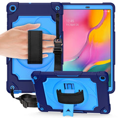 360 Degree Rotation Turntable Contrast Color Robot Shockproof Silicone + PC Protective Case with Holder, For Samsung Galaxy Tab A7 10.4 (2020)/T500, For Samsung Galaxy Tab A 10.1 (2019)/T515