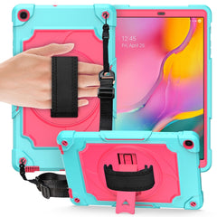 360 Degree Rotation Turntable Contrast Color Robot Shockproof Silicone + PC Protective Case with Holder, For Samsung Galaxy Tab A7 10.4 (2020)/T500, For Samsung Galaxy Tab A 10.1 (2019)/T515