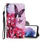 For Samsung Galaxy S21+ 5G / Red Flower Butterfly