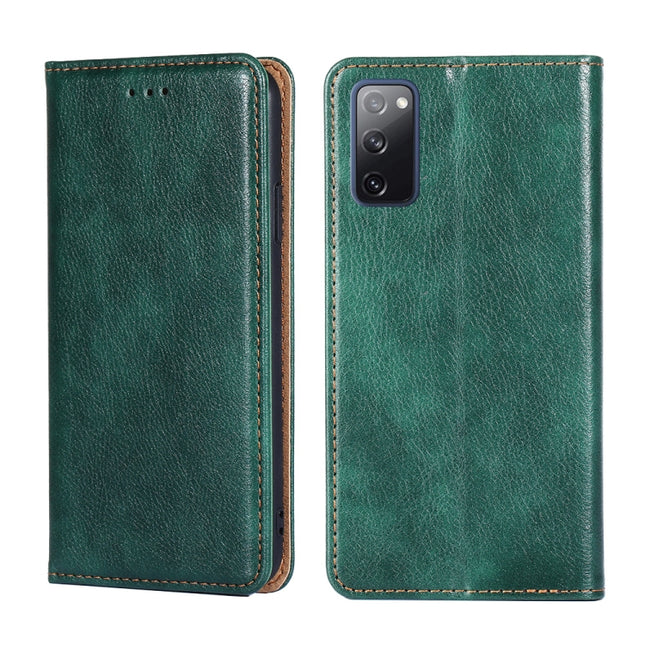 PU + TPU Gloss Oil Solid Color Magnetic Horizontal Flip Leather Case with Holder & Card Slot & Wallet, For Samsung Galaxy S20 FE