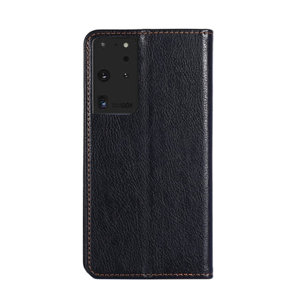 PU + TPU Gloss Oil Solid Color Magnetic Horizontal Flip Leather Case with Holder & Card Slot & Wallet, For Samsung Galaxy S21 Ultra 5G