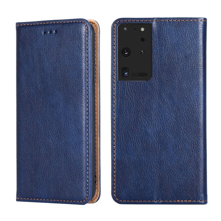 PU + TPU Gloss Oil Solid Color Magnetic Horizontal Flip Leather Case with Holder & Card Slot & Wallet, For Samsung Galaxy S21 Ultra 5G