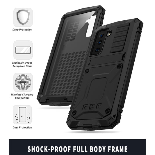 R-JUST Shockproof Waterproof Dust-proof Metal + Silicone Protective Case with Holder, For Samsung Galaxy S21 5G, For Samsung Galaxy S21+ 5G, For Samsung Galaxy S21 Ultra 5G