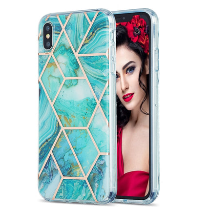 3D Electroplating Marble Pattern TPU Protective Case, For iPhone XS Max