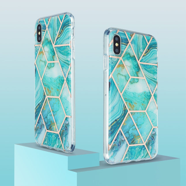 3D Electroplating Marble Pattern TPU Protective Case, For iPhone XS Max