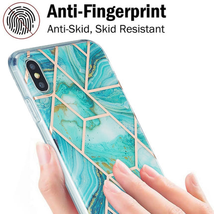 3D Electroplating Marble Pattern TPU Protective Case, For iPhone XS Max