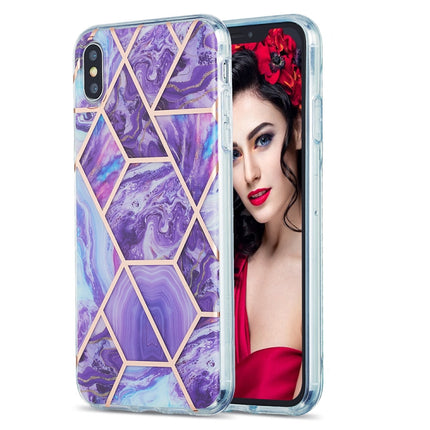 3D Electroplating Marble Pattern TPU Protective Case, For iPhone XS Max