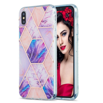 3D Electroplating Marble Pattern TPU Protective Case, For iPhone XS Max