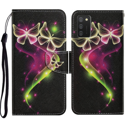 Coloured Drawing Pattern Horizontal Flip PU Leather Case with Holder & Card Slots & Wallet & Lanyard, For Samsung Galaxy A02s