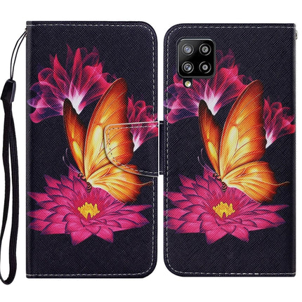 Coloured Drawing Pattern Horizontal Flip PU Leather Case with Holder & Card Slots & Wallet & Lanyard, For Samsung Galaxy A12