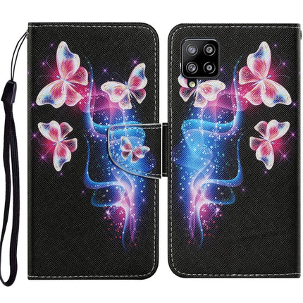 Coloured Drawing Pattern Horizontal Flip PU Leather Case with Holder & Card Slots & Wallet & Lanyard, For Samsung Galaxy A12