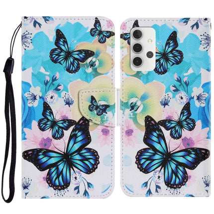 Coloured Drawing Pattern Horizontal Flip PU Leather Case with Holder & Card Slots & Wallet & Lanyard, For Samsung Galaxy A32 5G