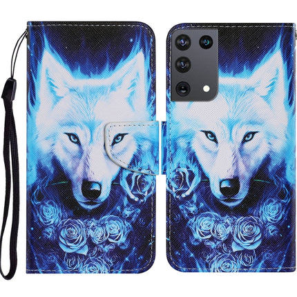Coloured Drawing Pattern Horizontal Flip PU Leather Case with Holder & Card Slots & Wallet & Lanyard, For Samsung Galaxy S21 Ultra 5G