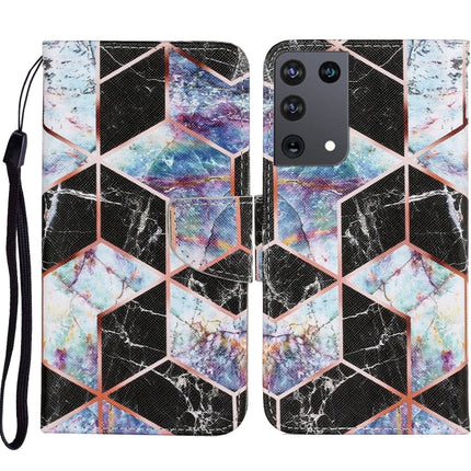 Coloured Drawing Pattern Horizontal Flip PU Leather Case with Holder & Card Slots & Wallet & Lanyard, For Samsung Galaxy S21 Ultra 5G