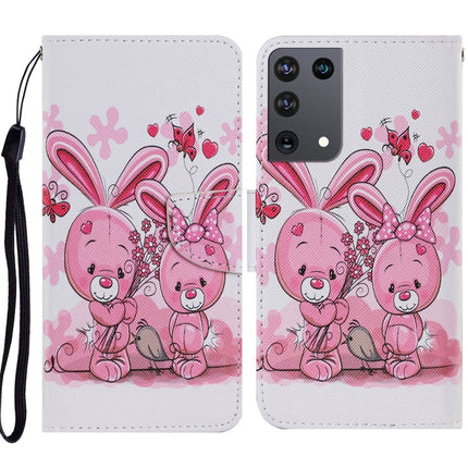 Coloured Drawing Pattern Horizontal Flip PU Leather Case with Holder & Card Slots & Wallet & Lanyard, For Samsung Galaxy S21 Ultra 5G