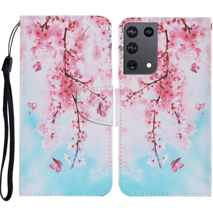 Coloured Drawing Pattern Horizontal Flip PU Leather Case with Holder & Card Slots & Wallet & Lanyard, For Samsung Galaxy S21 Ultra 5G