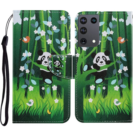 Coloured Drawing Pattern Horizontal Flip PU Leather Case with Holder & Card Slots & Wallet & Lanyard, For Samsung Galaxy S21 Ultra 5G