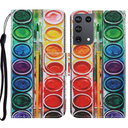 Coloured Drawing Pattern Horizontal Flip PU Leather Case with Holder & Card Slots & Wallet & Lanyard, For Samsung Galaxy S21 Ultra 5G