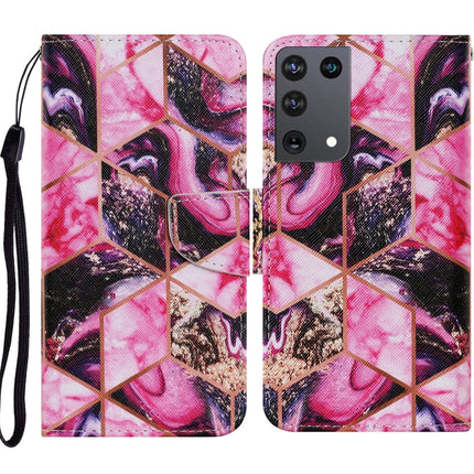 Coloured Drawing Pattern Horizontal Flip PU Leather Case with Holder & Card Slots & Wallet & Lanyard, For Samsung Galaxy S21 Ultra 5G