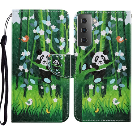 Coloured Drawing Pattern Horizontal Flip PU Leather Case with Holder & Card Slots & Wallet & Lanyard, For Samsung Galaxy S21+ 5G