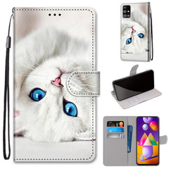 Coloured Drawing Cross Texture Horizontal Flip PU Leather Case with Holder & Card Slots & Wallet & Lanyard, For Samsung Galaxy M31s