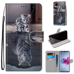 Coloured Drawing Cross Texture Horizontal Flip PU Leather Case with Holder & Card Slots & Wallet & Lanyard, For ZTE Axon 11 5G