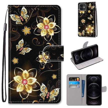 Coloured Drawing Cross Texture Horizontal Flip PU Leather Case with Holder & Card Slots & Wallet & Lanyard, For iPhone 12 mini