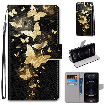 Coloured Drawing Cross Texture Horizontal Flip PU Leather Case with Holder & Card Slots & Wallet & Lanyard, For iPhone 12 mini