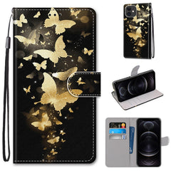 Coloured Drawing Cross Texture Horizontal Flip PU Leather Case with Holder & Card Slots & Wallet & Lanyard, For iPhone 12 / 12 Pro