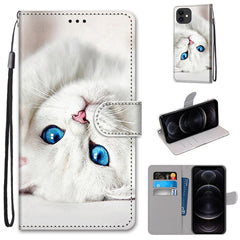 Coloured Drawing Cross Texture Horizontal Flip PU Leather Case with Holder & Card Slots & Wallet & Lanyard, For iPhone 12 / 12 Pro