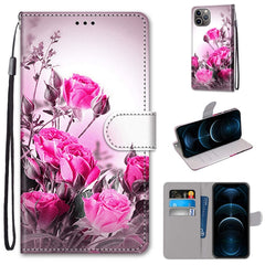 Coloured Drawing Cross Texture Horizontal Flip PU Leather Case with Holder & Card Slots & Wallet & Lanyard, For iPhone 12 Pro Max