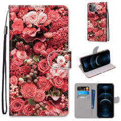 Coloured Drawing Cross Texture Horizontal Flip PU Leather Case with Holder & Card Slots & Wallet & Lanyard, For iPhone 12 Pro Max