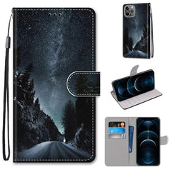 Coloured Drawing Cross Texture Horizontal Flip PU Leather Case with Holder & Card Slots & Wallet & Lanyard, For iPhone 12 Pro Max