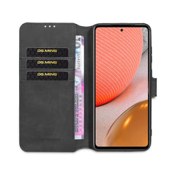 DG.MING Retro Oil Side Horizontal Flip Leather Case with Holder & Card Slots & Wallet, For samsung Galaxy A72 5G / 4G