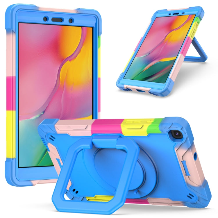 Contrast Color Shockproof Robot Silicone + PC Case with Wristband Holder
