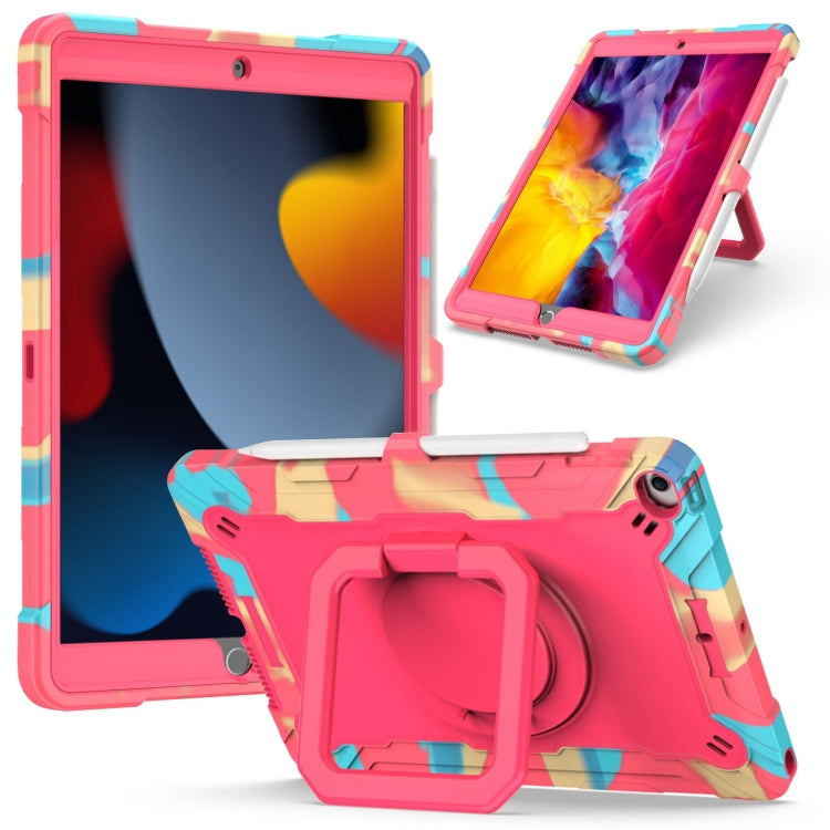 Estuche de silicona y PC a prueba de golpes con diseño de robot en color de contraste y soporte para pulsera, para iPad 10.2 2021/2020/2019, para iPad Air 2022/2020 10.9