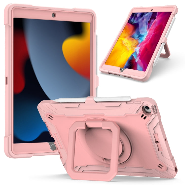 Estuche de silicona y PC a prueba de golpes con diseño de robot en color de contraste y soporte para pulsera, para iPad 10.2 2021/2020/2019, para iPad Air 2022/2020 10.9