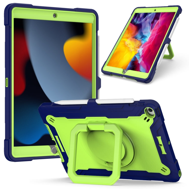 Estuche de silicona y PC a prueba de golpes con diseño de robot en color de contraste y soporte para pulsera, para iPad 10.2 2021/2020/2019, para iPad Air 2022/2020 10.9