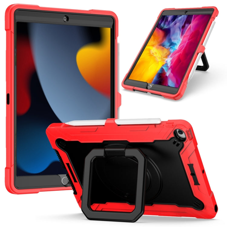 Estuche de silicona y PC a prueba de golpes con diseño de robot en color de contraste y soporte para pulsera, para iPad 10.2 2021/2020/2019, para iPad Air 2022/2020 10.9