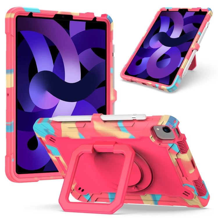 Estuche de silicona y PC a prueba de golpes con diseño de robot en color de contraste y soporte para pulsera, para iPad 10.2 2021/2020/2019, para iPad Air 2022/2020 10.9