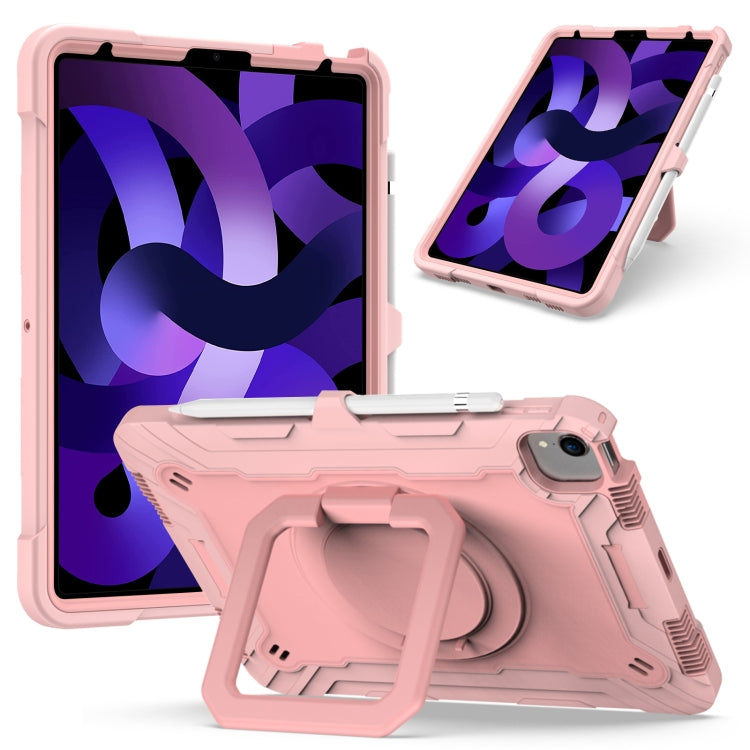 Estuche de silicona y PC a prueba de golpes con diseño de robot en color de contraste y soporte para pulsera, para iPad 10.2 2021/2020/2019, para iPad Air 2022/2020 10.9