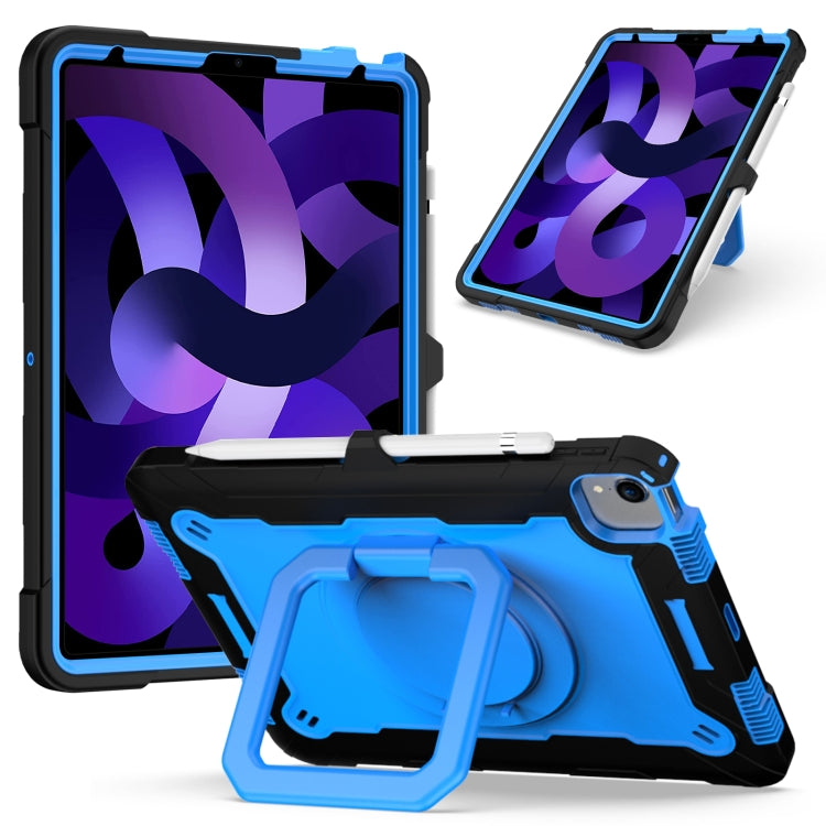 Estuche de silicona y PC a prueba de golpes con diseño de robot en color de contraste y soporte para pulsera, para iPad 10.2 2021/2020/2019, para iPad Air 2022/2020 10.9