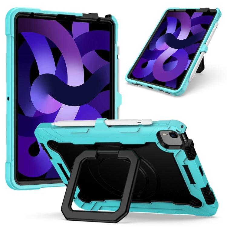 Estuche de silicona y PC a prueba de golpes con diseño de robot en color de contraste y soporte para pulsera, para iPad 10.2 2021/2020/2019, para iPad Air 2022/2020 10.9