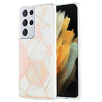 For Samsung Galaxy S21 Ultra 5G / Pink White